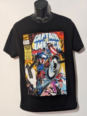Men's Marvel Comics Captain America Fighting Chance Comic Cover Graphic Size XL